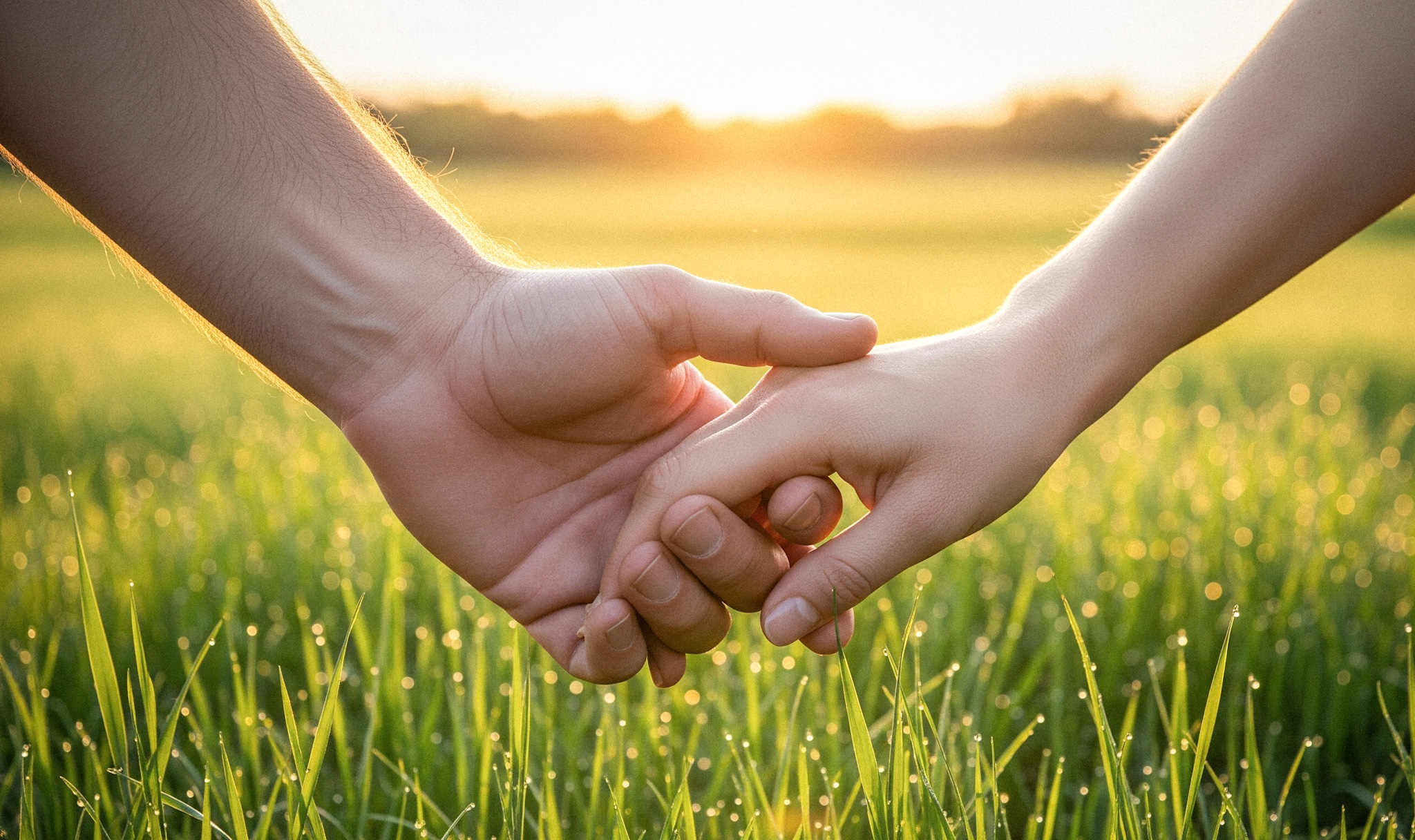 Paartherapie Schaubild - Ein Mann hält eine Frau bei der Hand Ein Mann hält eine Frau bei der Hand
